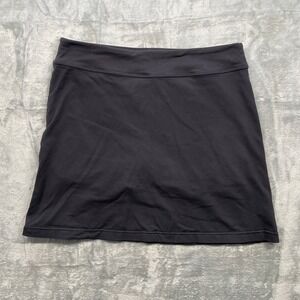 Athleta Black Athletic Womens Skirt Skort With Built In Shorts Zip Pocket Size L